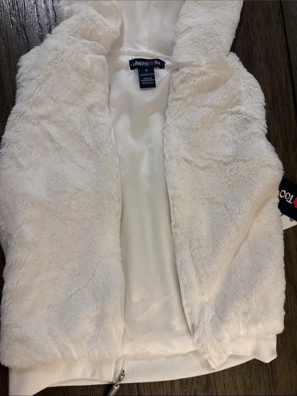 NWT Lot of 2x [Limited Too] Sherpa Vest & Long-Sleeve Tee Girls Kids Toddler 4